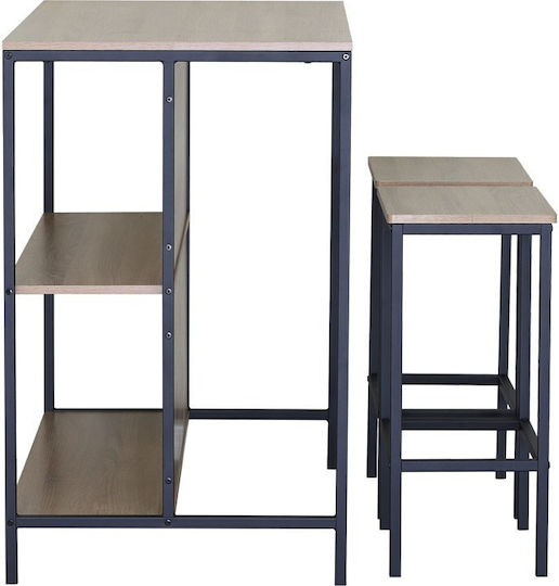 Bailon Правоъгълена Трапезария Бар Метално Oak, Black 100x60x95бр