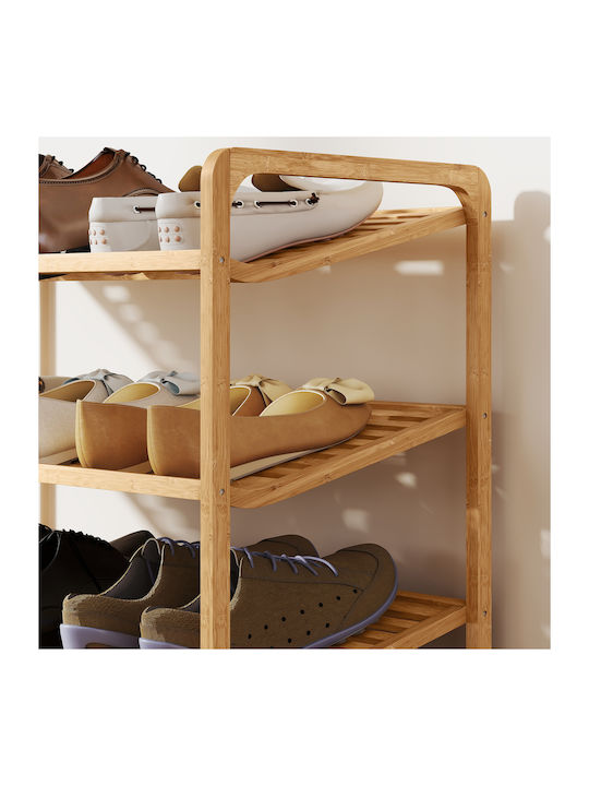 Bamboo Shoe Organizer Beige 76x33x50.8cm