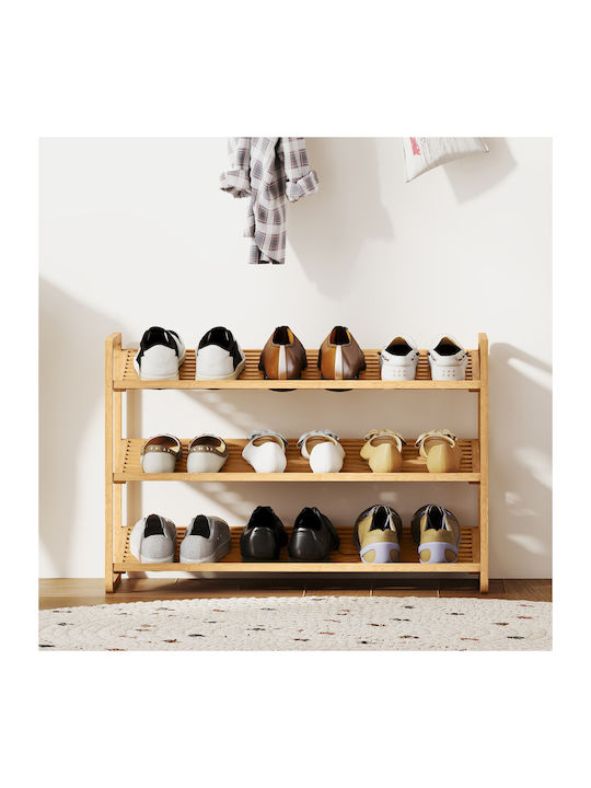 Bamboo Shoe Organizer Beige 76x33x50.8cm