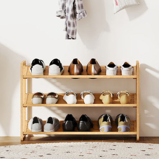 Bamboo Shoe Organizer Beige 76x33x50.8cm