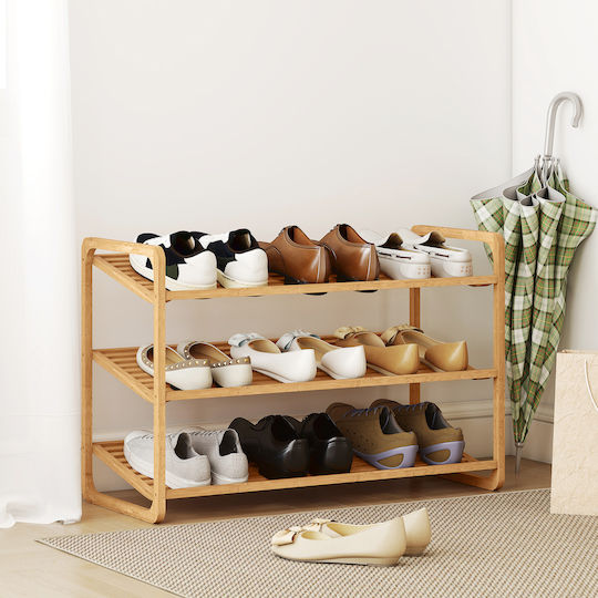 Bamboo Shoe Organizer Beige 76x33x50.8cm