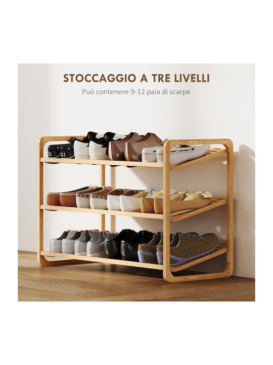 Bamboo Shoe Organizer Beige 76x33x50.8cm
