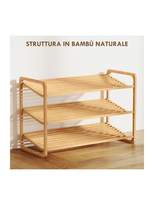 Bamboo Shoe Organizer Beige 76x33x50.8cm