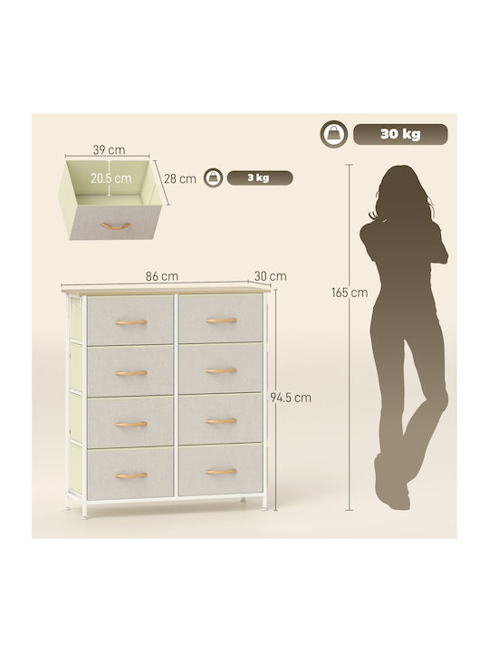 Schublade Büro in Beige, 86x30x94.5cm