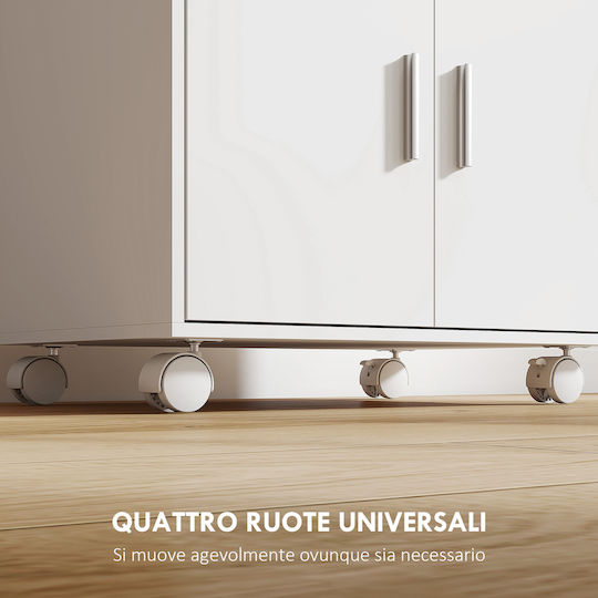 Kleiderschrank Büro mit Rollen White 59x40x92cm