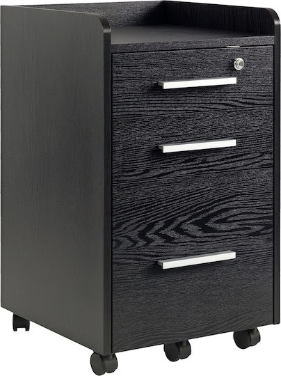 Συρταριέρα Γραφείου από Ξύλο Μαύρο 39.2x40x65.4cm