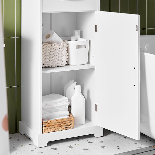 SoBuy Badezimmerschrank B42xT30xH93cm Weiß