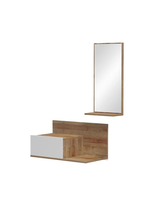 Miranda Entry Furniture with Mirror & Shoe Rack White-oak 60x30x89.5cm