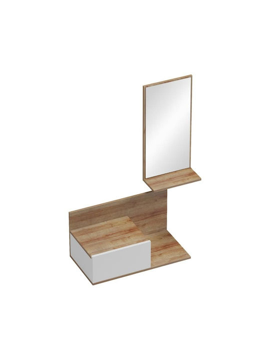 Miranda Entry Furniture with Mirror & Shoe Rack White-oak 60x30x89.5cm