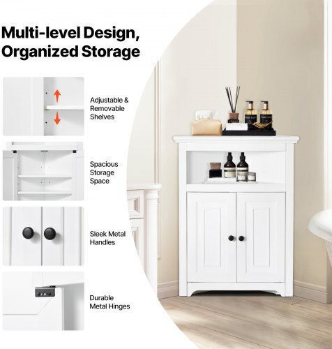 Entry Furniture with Wardrobe White 32x84x64cm