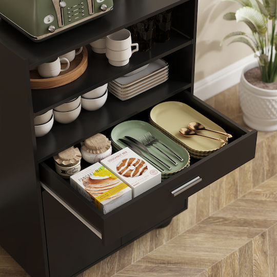 Lower Oven Cabinet Black 59x40x92cm