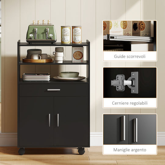 Lower Oven Cabinet Black 59x40x92cm