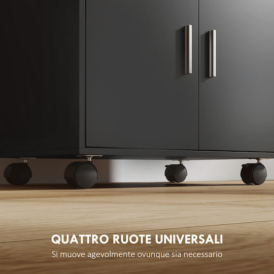 Lower Oven Cabinet Black 59x40x92cm