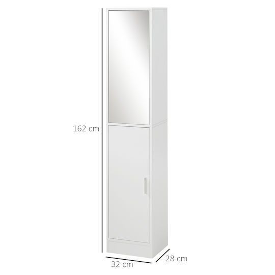 Kleankin Στήλη Μπάνιου Δαπέδου Μ32xΒ28xΥ162cm Λευκή