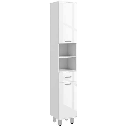 Kleankin Floor Bathroom Column Cabinet L30xD30xH180cm White