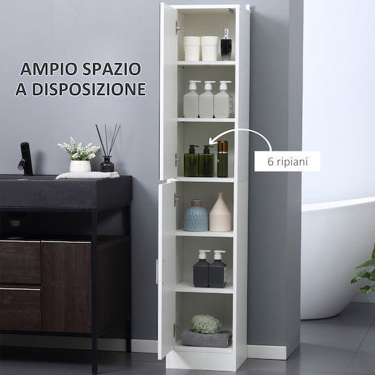 Kleankin Στήλη Μπάνιου Δαπέδου Μ32xΒ28xΥ162cm Λευκή