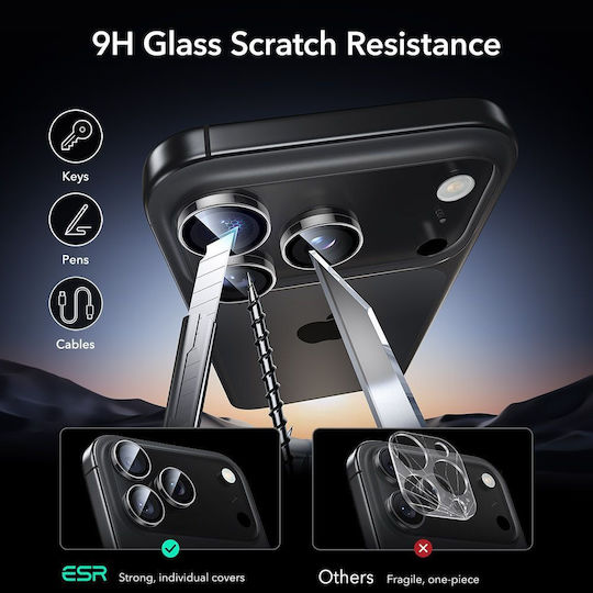 ESR Armorite Camera Protection Tempered Glass Transparent for the iPhone 14 Pro, 14 Pro Max, 15 Pro, 15 Pro Max, 16 Pro, 16 Pro Max, 17 Pro, 17 Pro Max