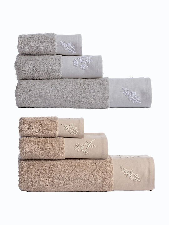Nef-Nef Homeware Комплект Хавлиени Кърпи 3 Бр Perfection Бежови Тегло 500гр/м²