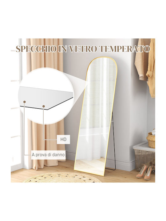 HomCom Gold Aluminum Floor Mirror 170x50cm