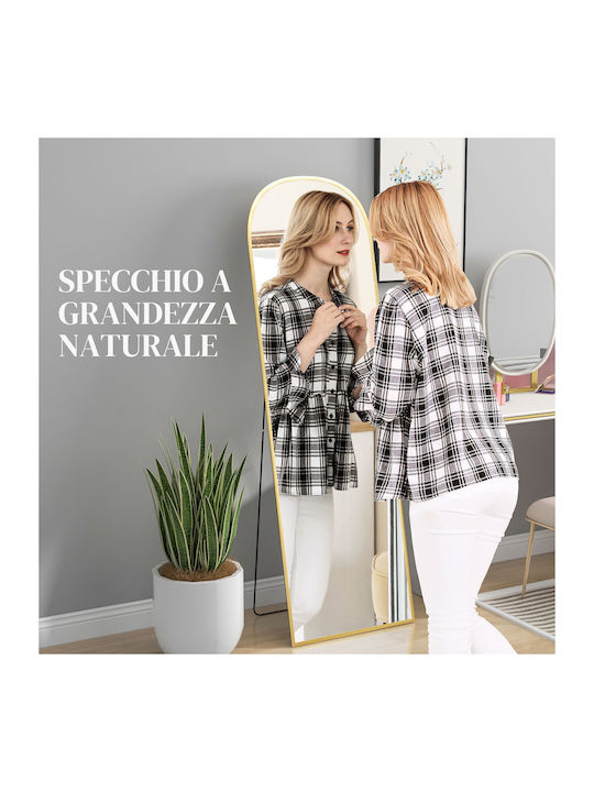 HomCom Gold Aluminum Floor Mirror 170x50cm