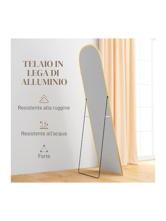 HomCom Gold Aluminum Floor Mirror 170x50cm