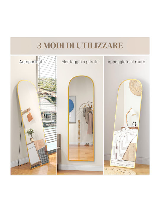 HomCom Gold Aluminum Floor Mirror 170x50cm