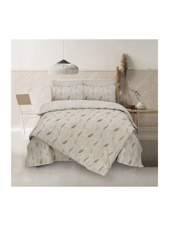 Espree Set Cotton Duvet Cover Single with Pillowcase 160x240cm Cypres Beige