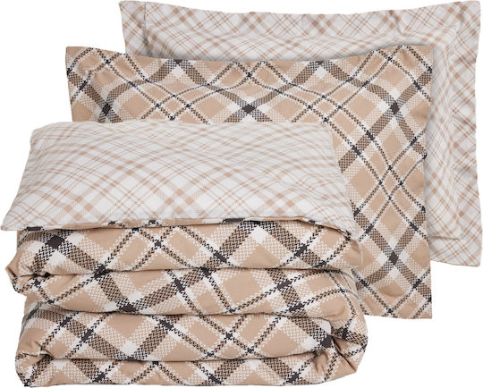 Das Home Duvet Cover Set Single with Pillowcase 160x240 Casual 5435 Beige, Black