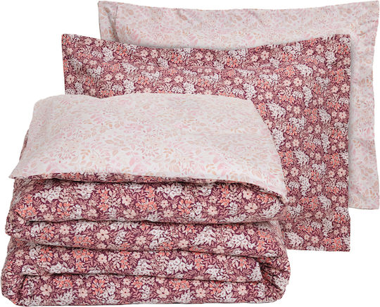 Das Home Duvet Cover Set Single with Pillowcase 160x240 Casual 5433 Bordeaux, Nude