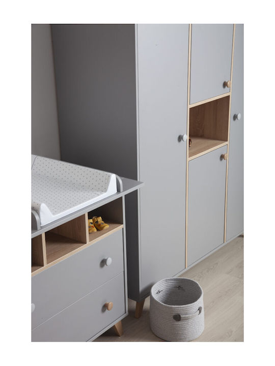 Colette Baby Dresser with 2 Drawers Gray 86x48x92cm