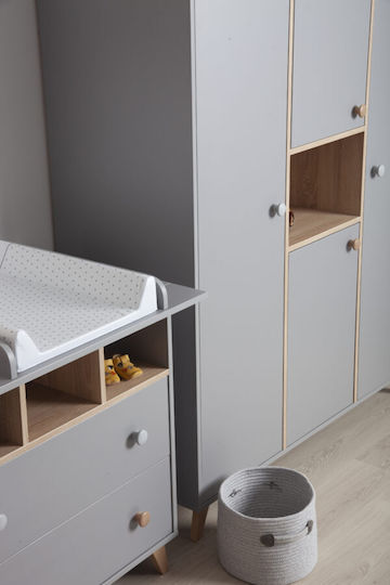 Colette Baby Dresser with 2 Drawers Gray 86x48x92cm