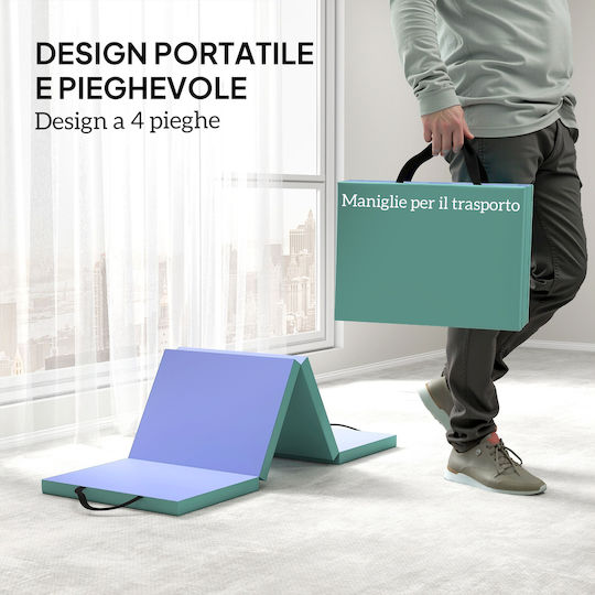 Sportnow Foldable Exercise Mat Pilates Green (180x60x5cm)