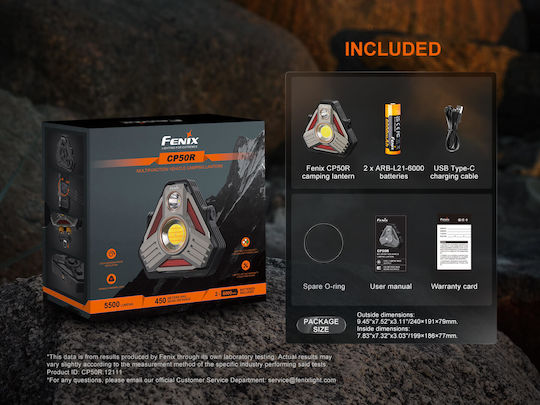 Fenix Προβολέας Εργασίας Επαναφορτιζόμενος LED IP66 με Φωτεινότητα έως 5500lm