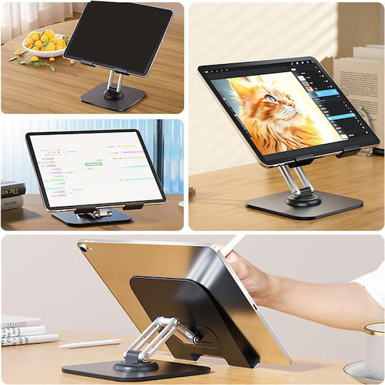 Powertech Foldable Βάση Tablet Γραφείου σε Μαύρο χρώμα