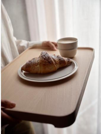Zone Denmark Wooden Rectangular Serving Tray in Gray Color 49.5x32x22.2cm 35392 1pcs
