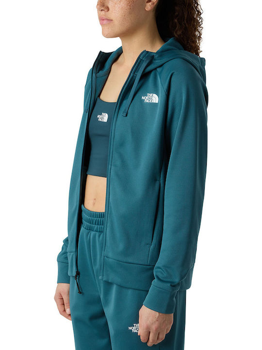 Women's Sweatshirt Jacket Hooded Green