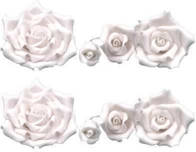 Weißes Helles Rosen 5cm Handgefertigtes Essbare Kuchendekorationen In der EU