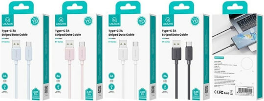 Usams Usams USB Typ-C Kabel USB 2.0 Männlich - USB-A Weiß 2m SJ693USB02