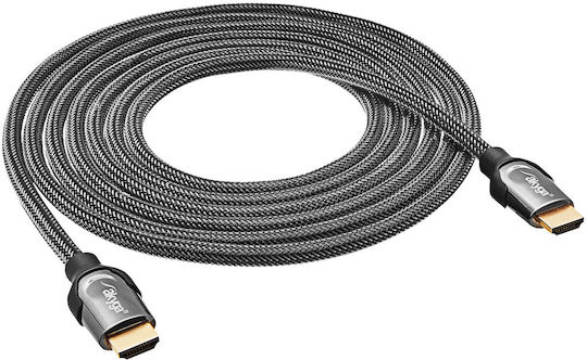 Akyga HDMI 2.1 Ultra High Speed 48Gbps 4K 120Hz HDR VRR Geflochtenes HDMI-Kabel HDMI-Stecker - HDMI-Stecker 3m Schwarz