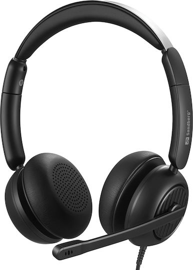 Sandberg 3in1 Office Headset Pro ENC On Ear Multimedia Ακουστικά με μικρόφωνο και σύνδεση USB-A / USB-C