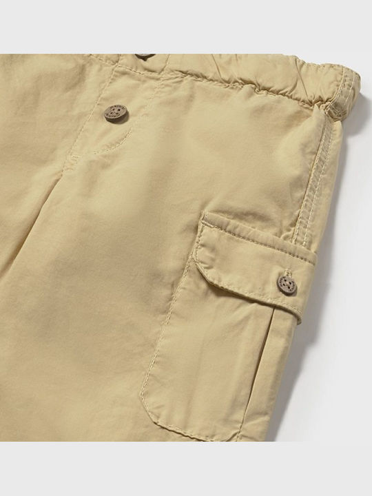 Kids' Cargo Fabric Pants Mustard Fit