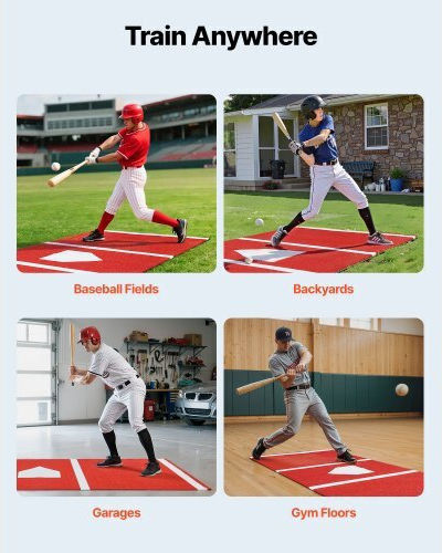 Baseball Mat Vevor 300x116cm Baseball Mat Outdoor Training Red