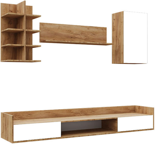 Unitate TV pentru sufragerie Golden Oak-White L200xA40xÎ180cm