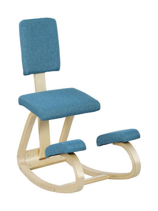 Ergonomischer Büro- und Schreibtischhocker mit Rückenlehne Blau 51x84x93cm