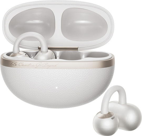 QCY Crossky C50 Open Ear Bluetooth Handsfree Earphones with Sweat Resistance and Charging Case White