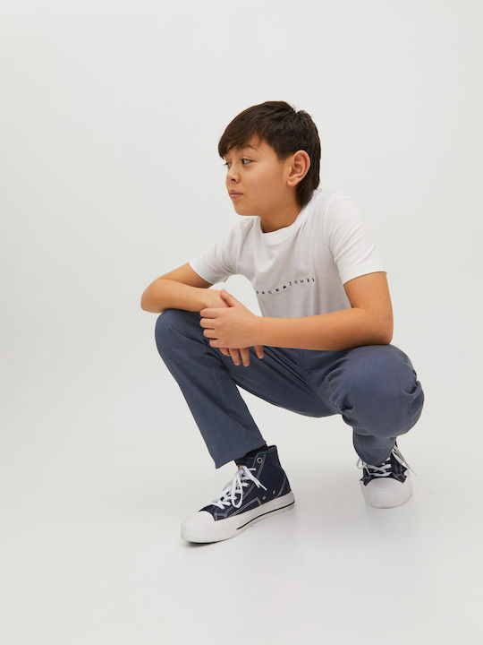 Kids' Chino Fabric Pants Navy Blue