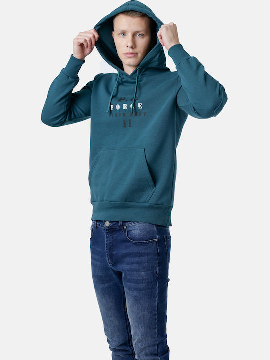 Sweatshirt with Hood Petrol Blue