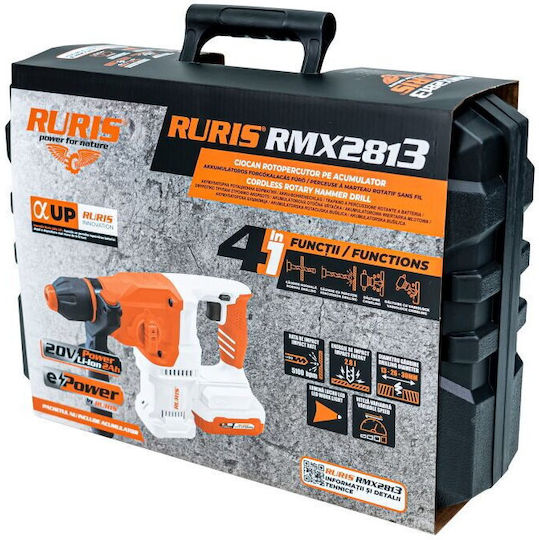 Ruris RMX 2813 Percuție Ciocan rotopercutor Baterie Fără perii cu Suport SDS Plus 2813rma2024