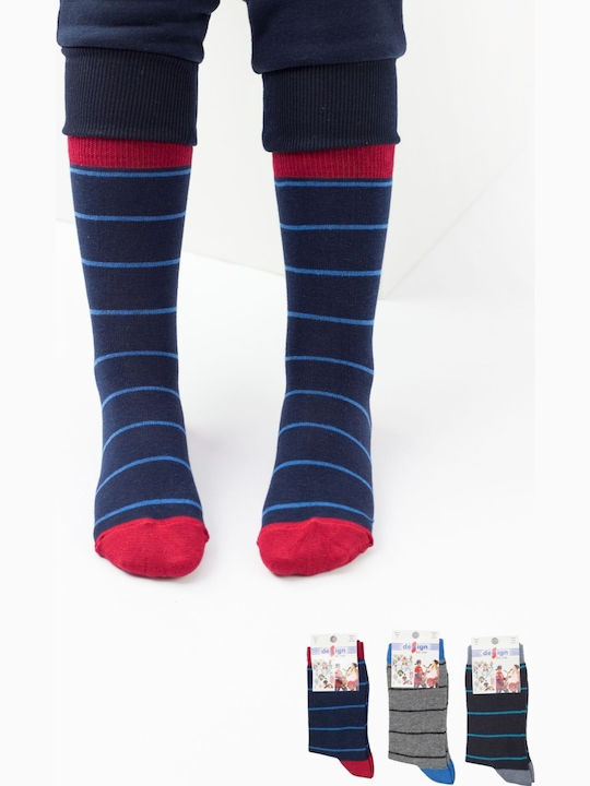Design Socks Παιδικές Κάλτσες Σκούρο Μπλέ 3 Ζευγάρια