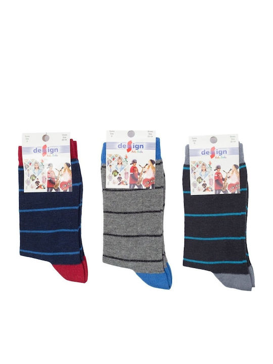 Design Socks Παιδικές Κάλτσες Σκούρο Μπλέ 3 Ζευγάρια